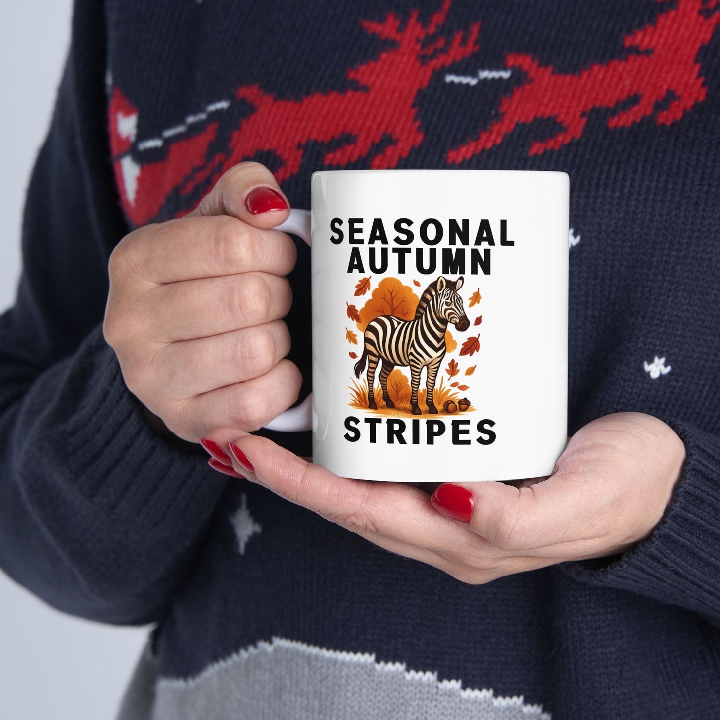 Seasonal Autumn Stripes – Zebra Ceramic Mug 11oz