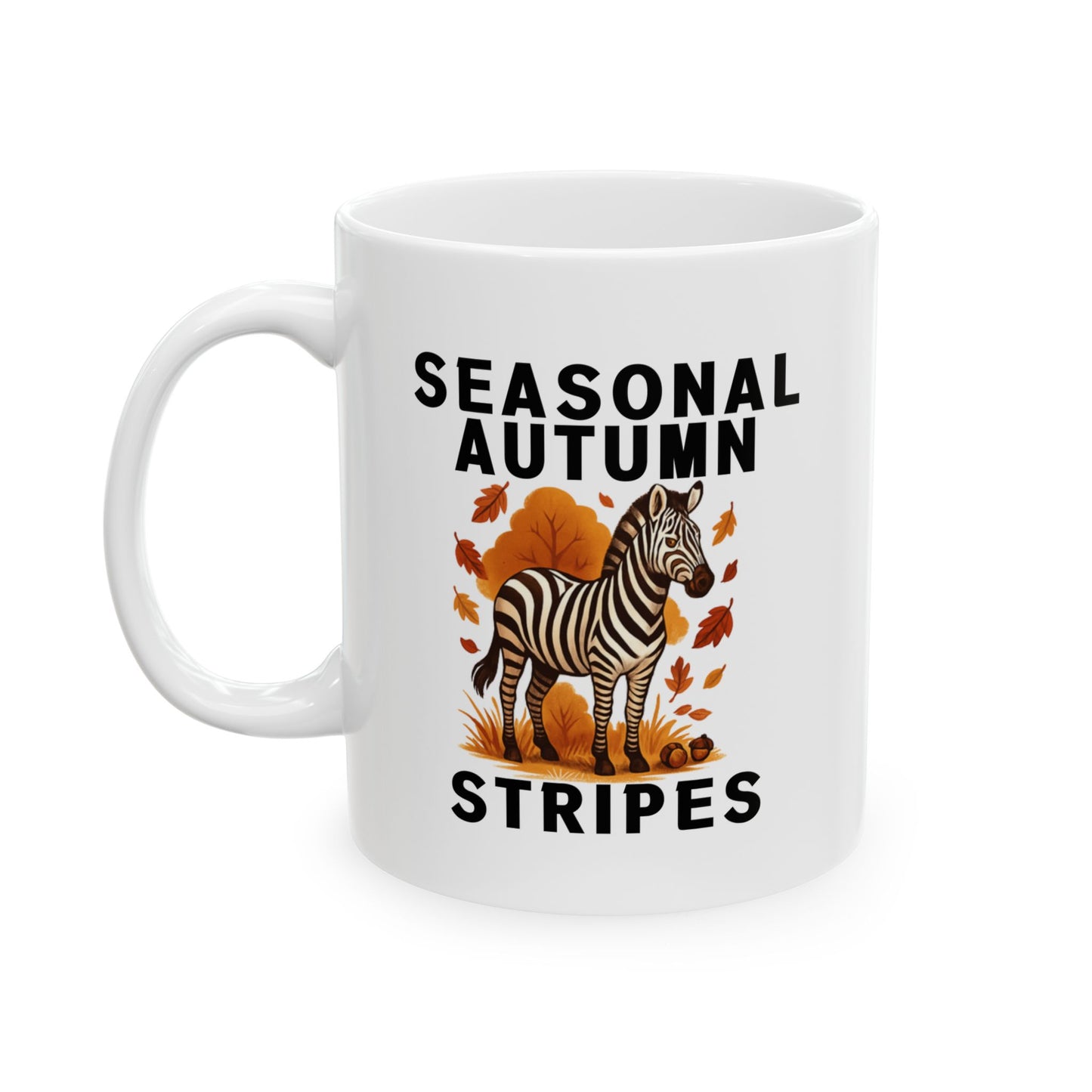 Seasonal Autumn Stripes – Zebra Ceramic Mug 11oz