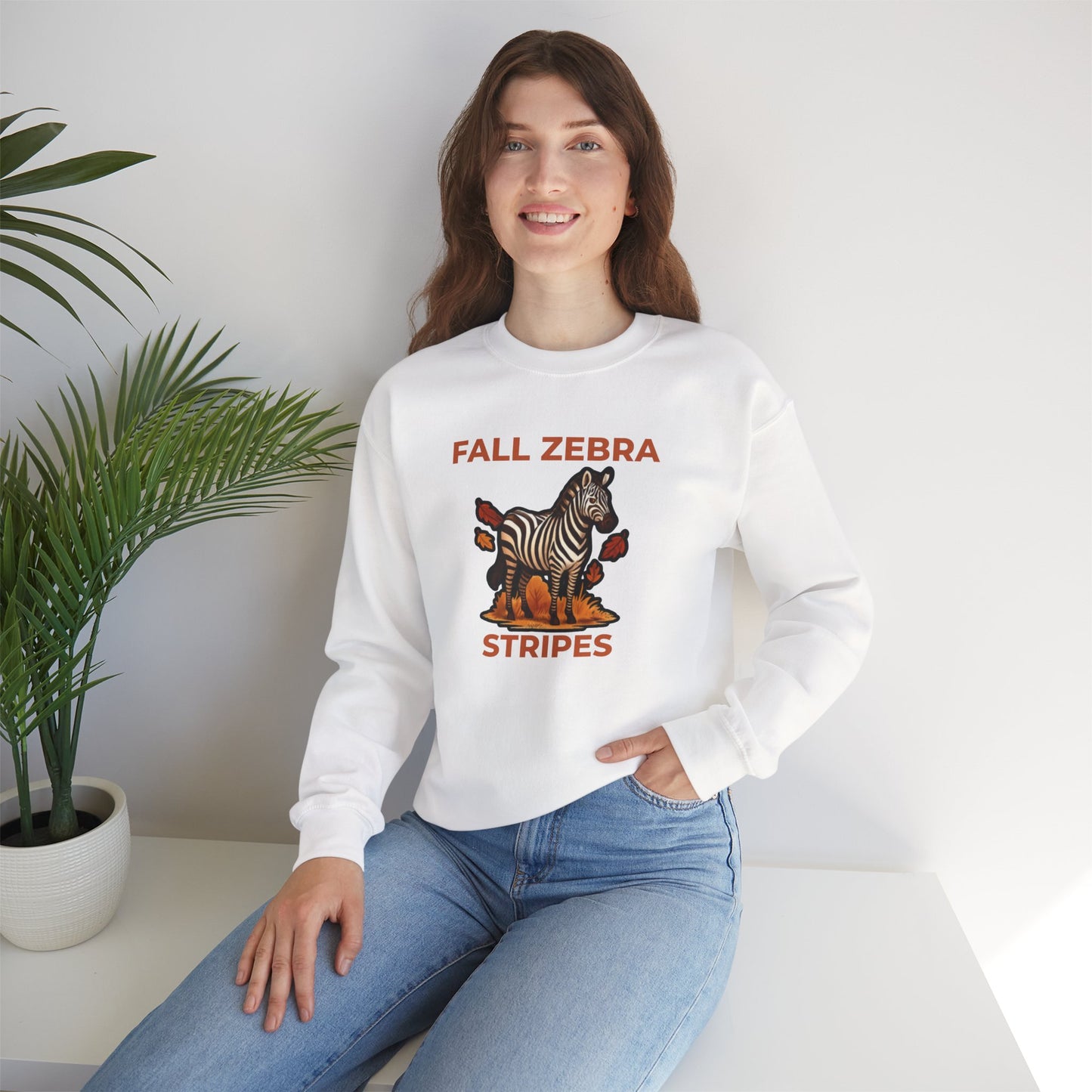 Fall Zebra Stripes Sweatshirt – Cozy Sweatshirt
