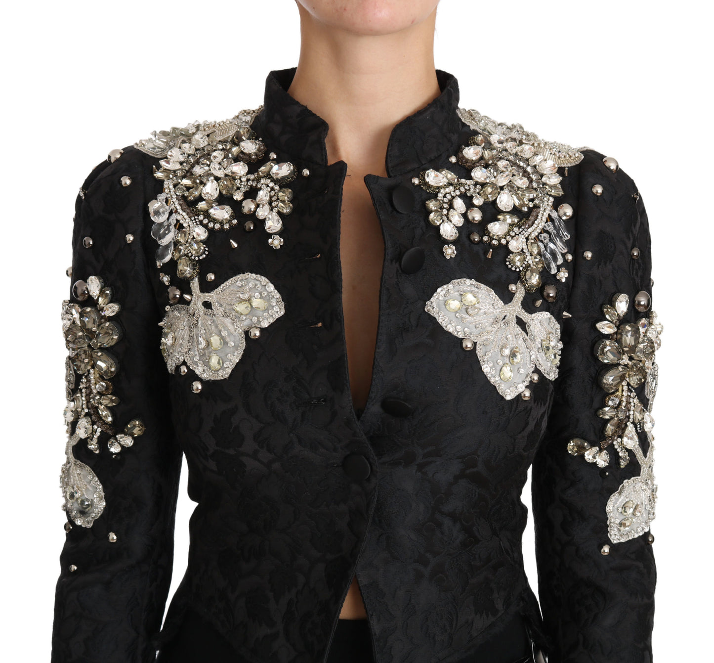 Dolce & Gabbana Elegant Black Silver Baroque Jacket