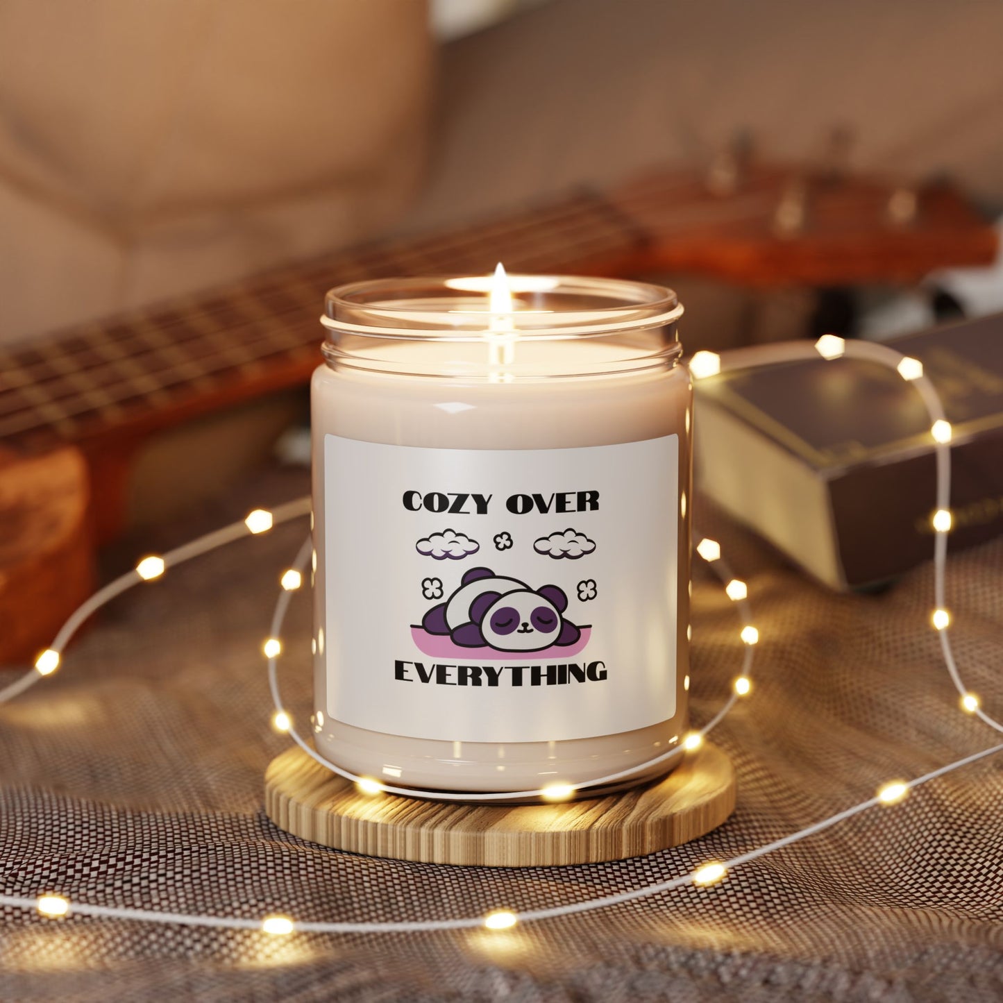 Cozy Over Everything Panda Scented Soy Candle - 9oz Aromatherapy Jar Eco-Friendly Non-Toxic