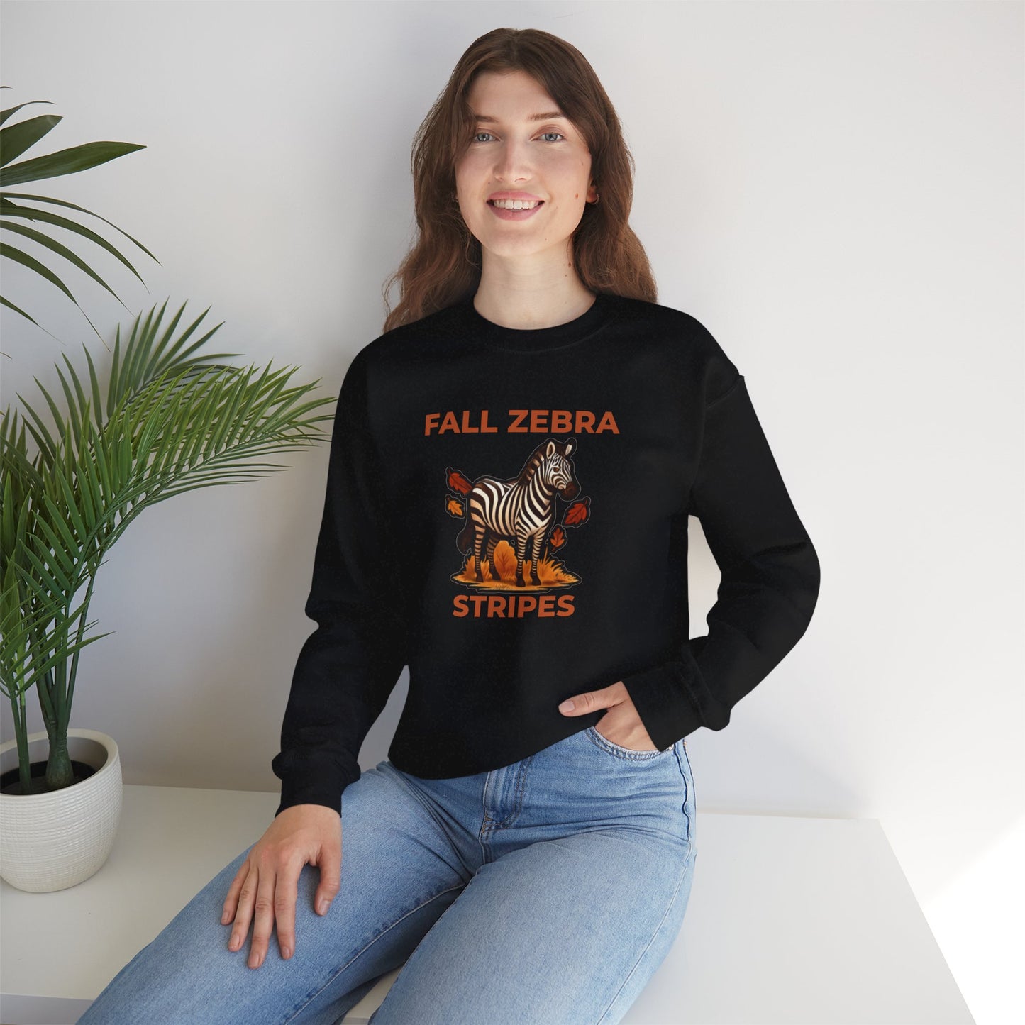 Fall Zebra Stripes Sweatshirt – Cozy Sweatshirt