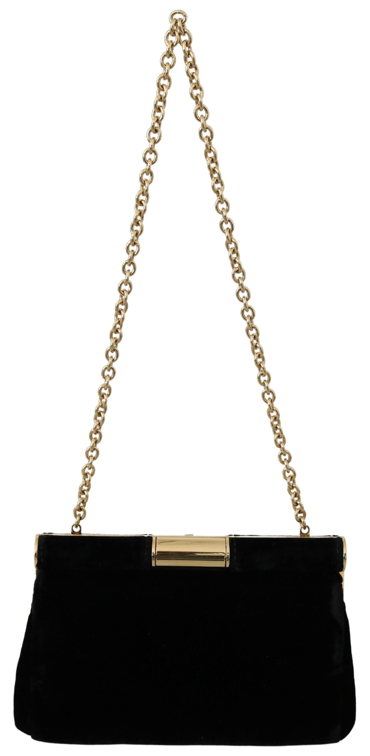 Dolce & Gabbana Velvet Evening Party Crossbody with Crystal Studs