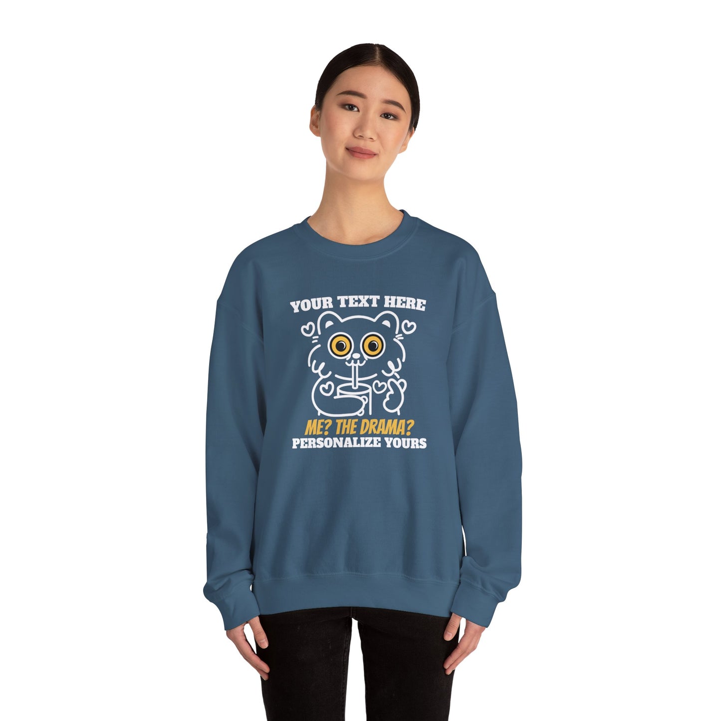 Me? The Drama? Funny Cat Sweatshirt – Custom Names Cozy Sweatshirt