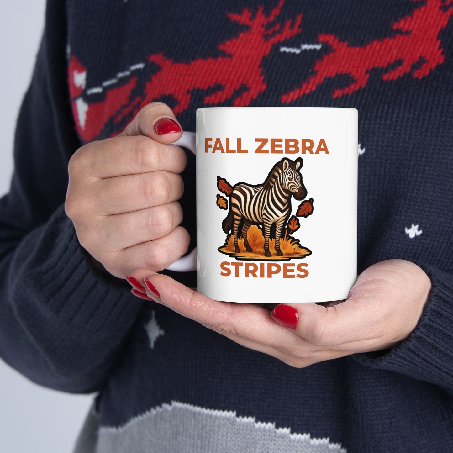 Fall Zebra Stripes Ceramic Mug 11oz