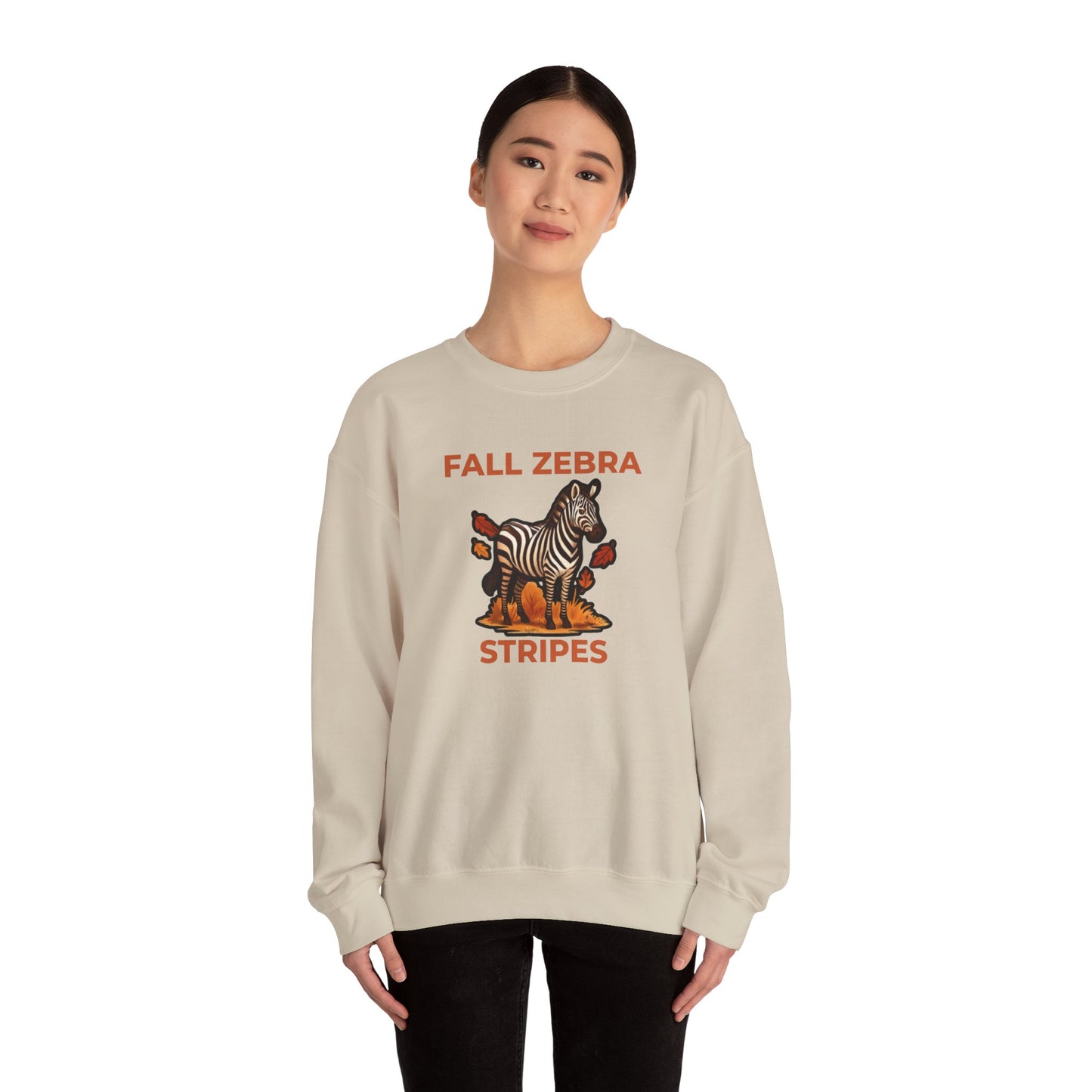 Fall Zebra Stripes Sweatshirt – Cozy Sweatshirt