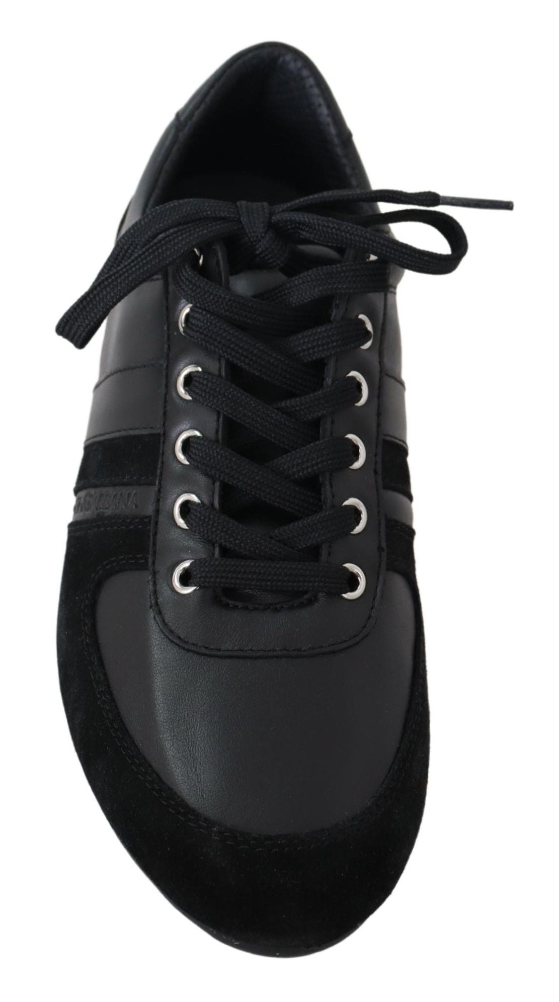 Dolce & Gabbana Elegant Black Leather Sport Sneakers