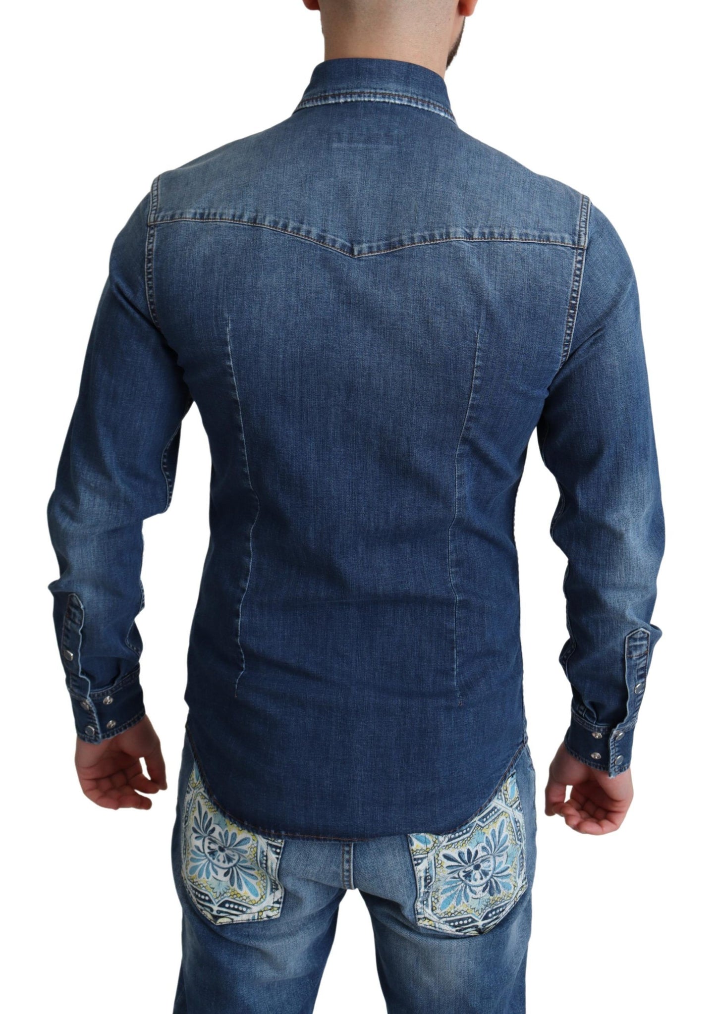 Dolce & Gabbana Elegant Denim Long Sleeve Casual Shirt