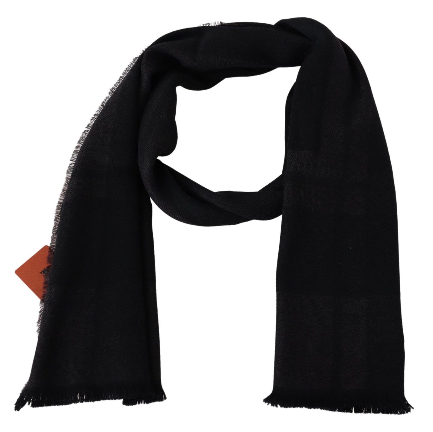 Missoni Elegant Black Wool Scarf with Logo Embroidery