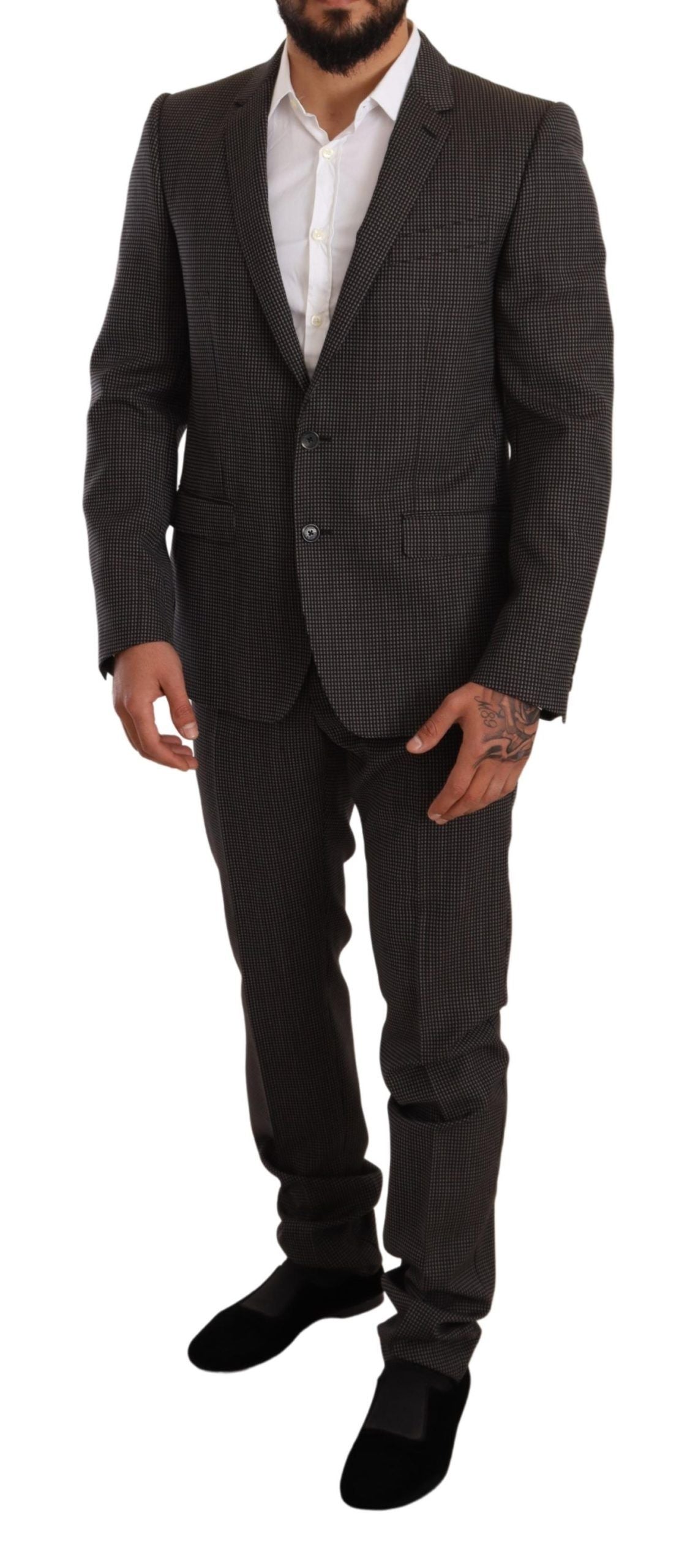 Dolce & Gabbana Elegant Gray Martini Woolen Suit Set