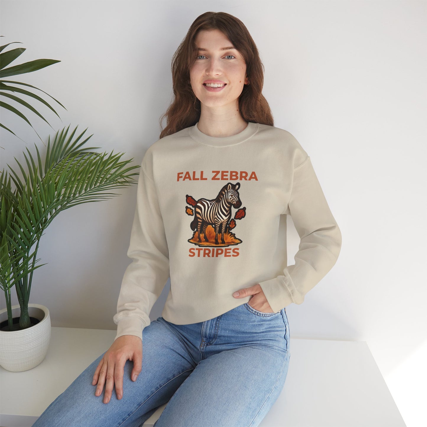 Fall Zebra Stripes Sweatshirt – Cozy Sweatshirt