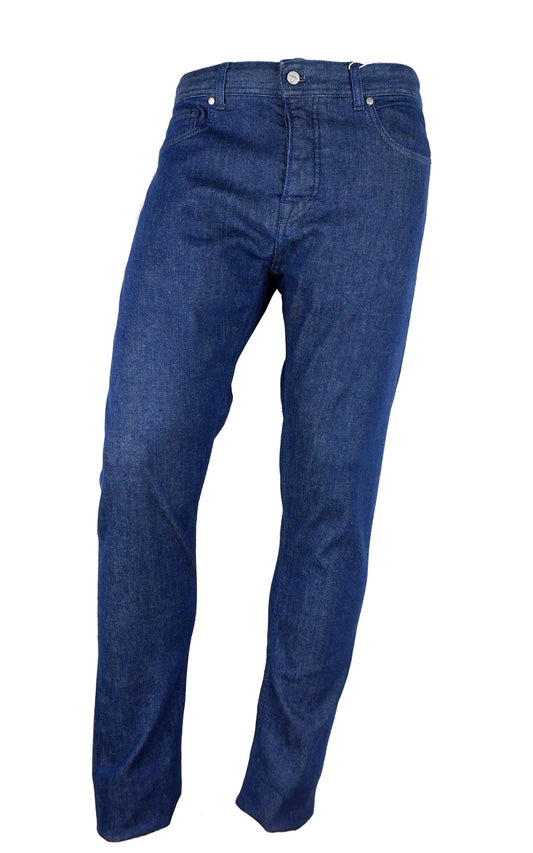 Aquascutum Blue Cotton Men Jeans with Five-Pocket Design