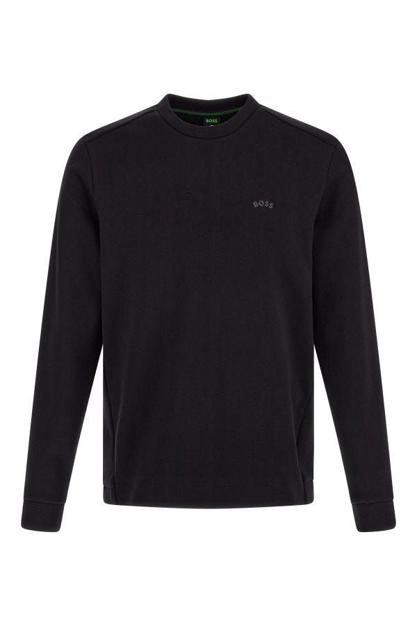 Hugo Boss Elegant Black Cotton Round Neck Sweatshirt