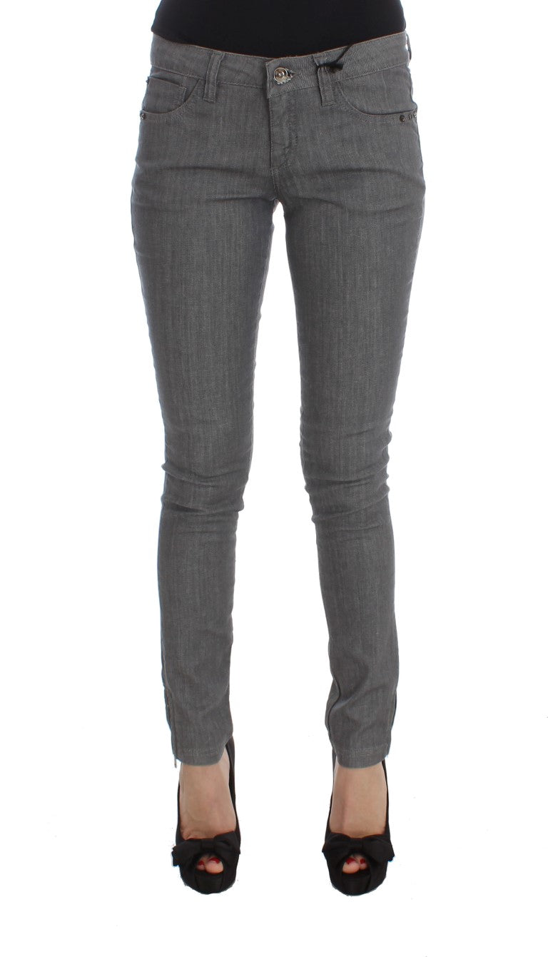 Costume National Chic Gray Slim-Fit Designer Jeans