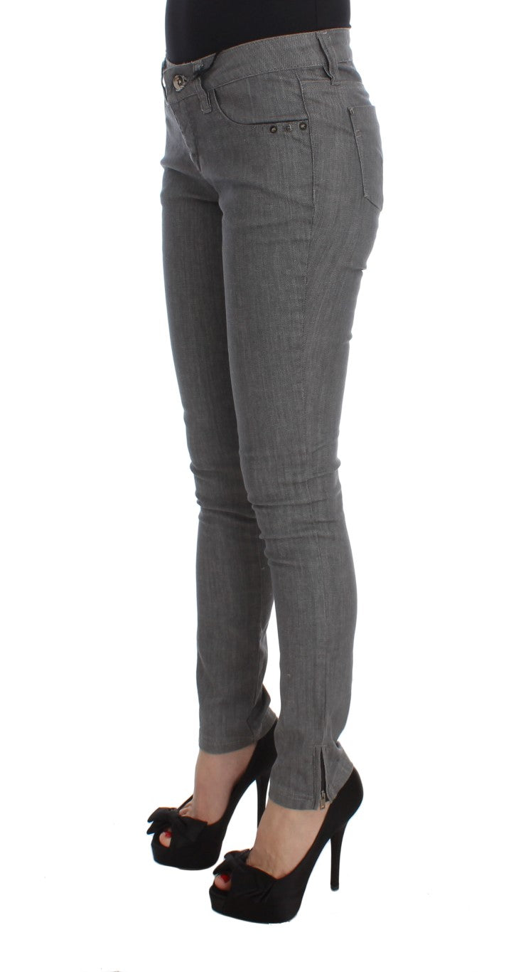 Costume National Chic Gray Slim-Fit Designer Jeans