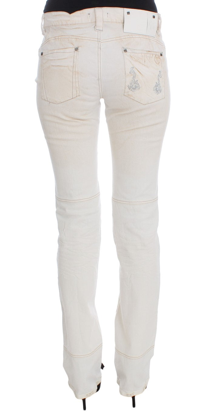 Costume National Chic White Slim Fit Designer Jeans