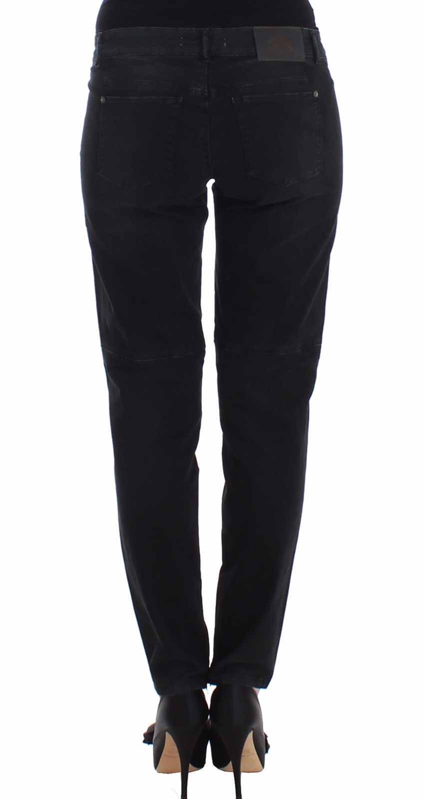 Ermanno Scervino Sleek Black Slim Leg Designer Jeans