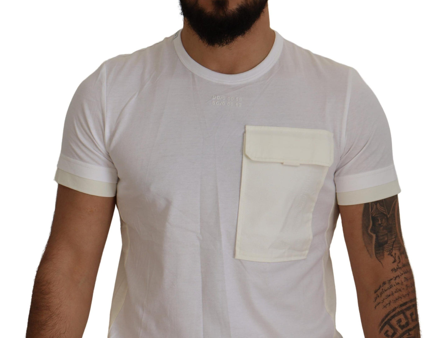 Dolce & Gabbana Elegant White Cotton Tee with DG Chest Pocket