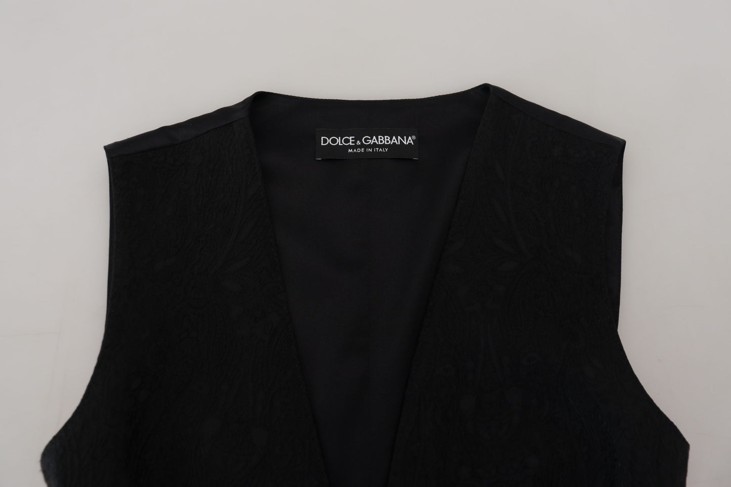 Dolce & Gabbana Elegant Black Silk Blend Waistcoat Vest