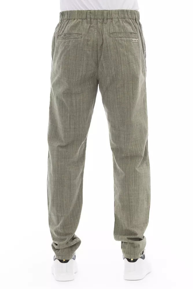 Baldinini Trend Army Cotton Men Chino Trousers