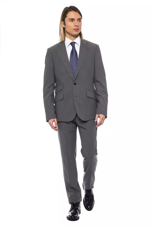 Billionaire Italian Couture Gray Wool Men Suit