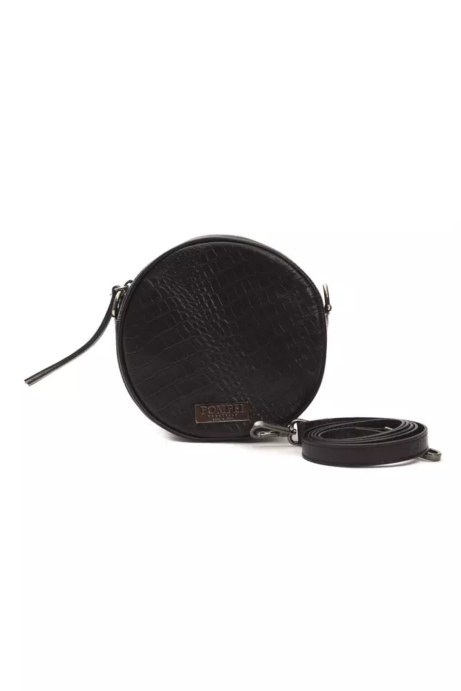 Pompei Donatella "Black Leather Women Crossbody Bag"