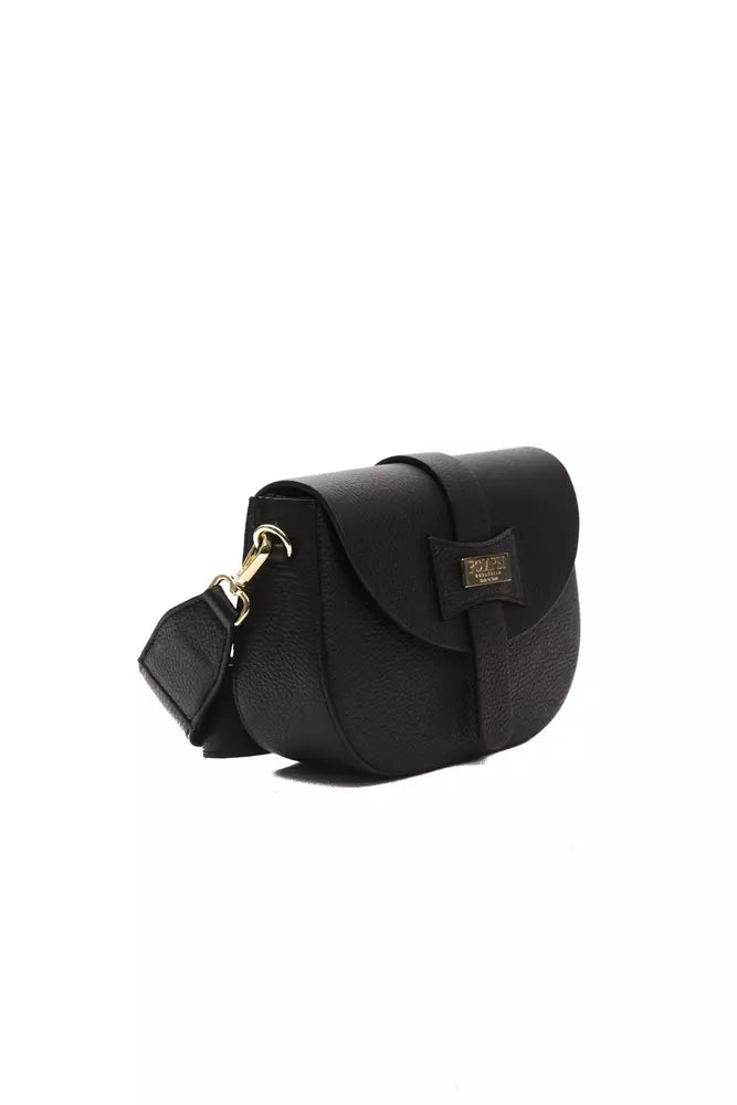 Pompei Donatella Black Leather Women Crossbody Bag