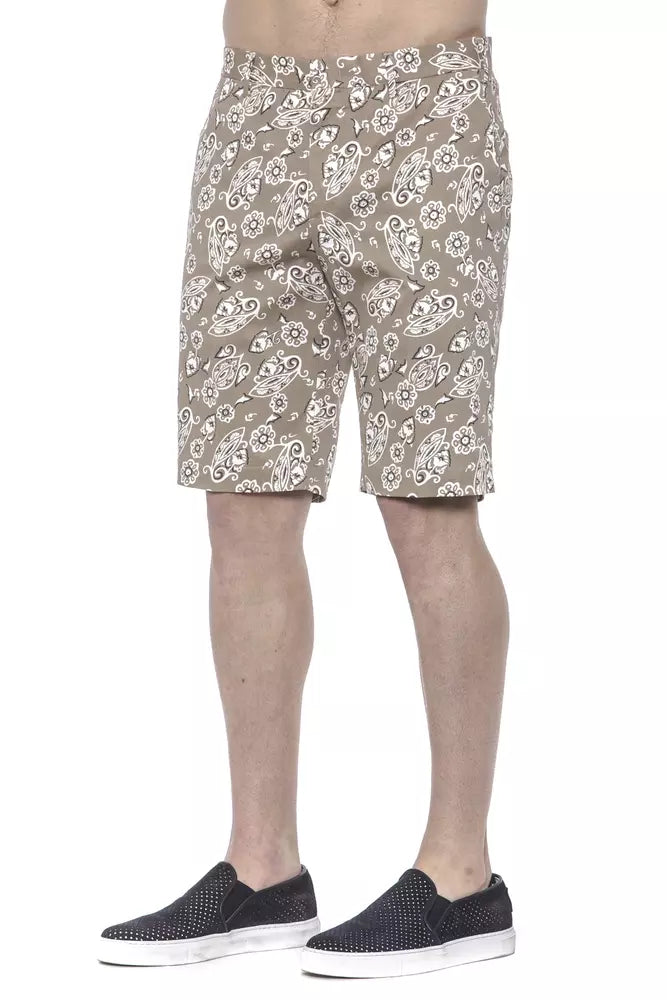 PT Torino Beige Cotton Mens Bermuda Short