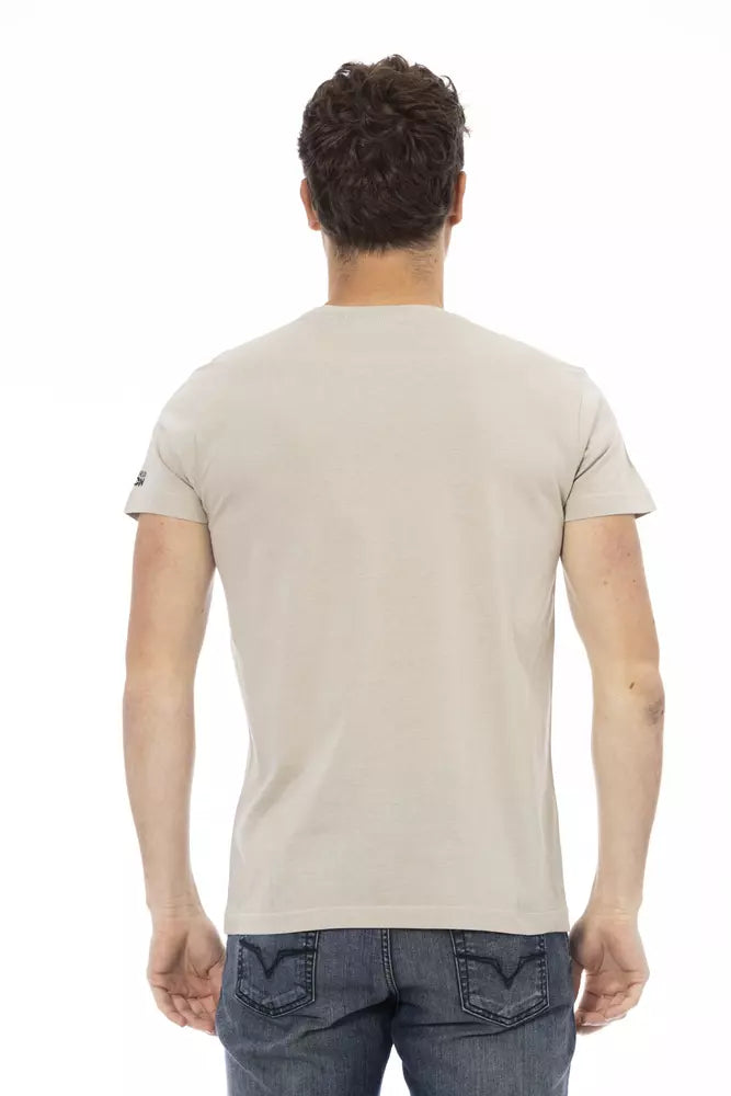 Trussardi Action Beige Cotton Men T-Shirt