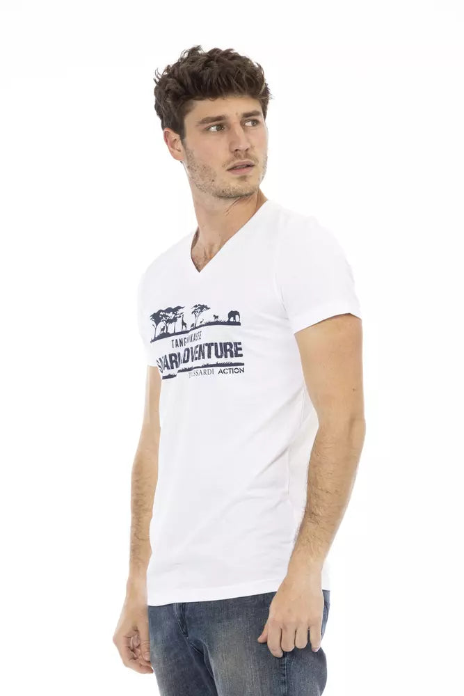 Trussardi Action White Cotton Men T-Shirt