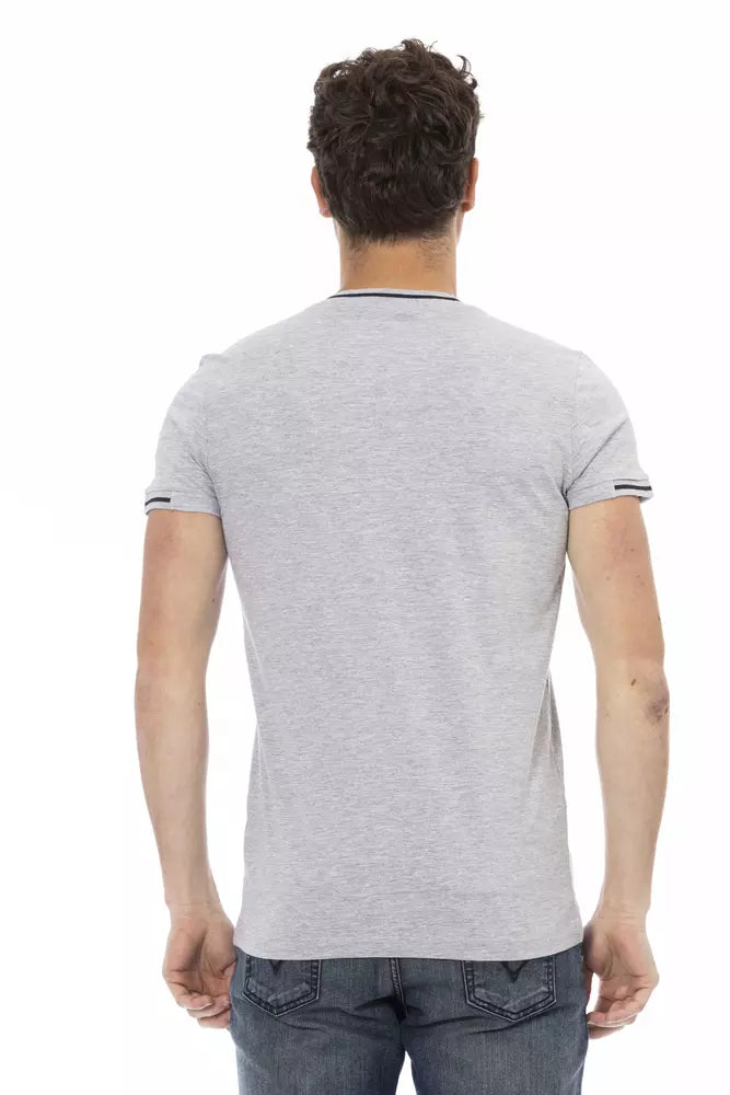 Trussardi Action Gray Cotton Men T-Shirt