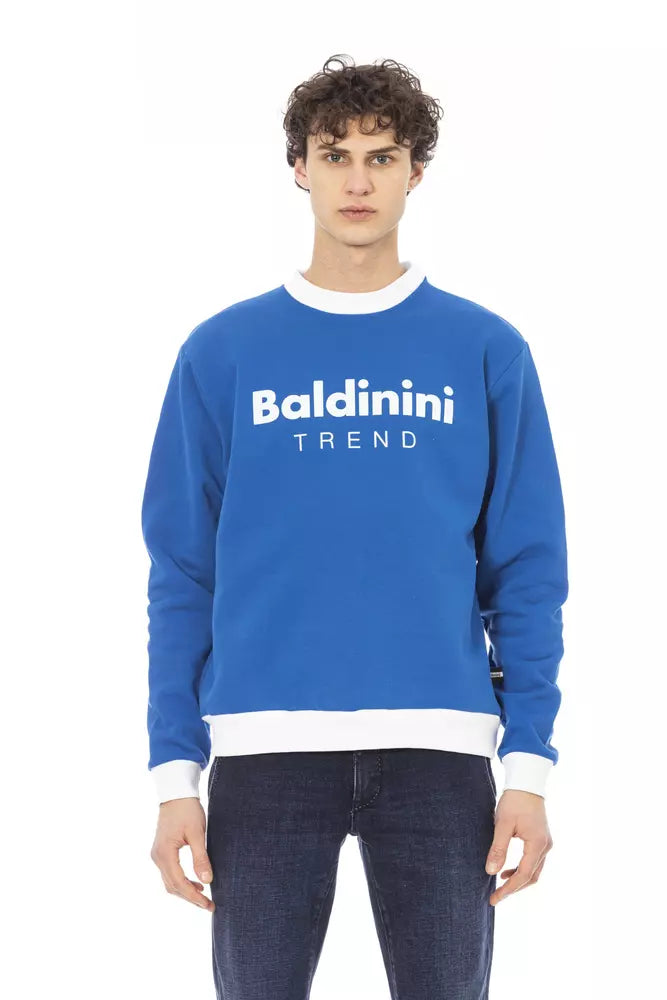 Baldinini Trend Blue Cotton Men Sweater