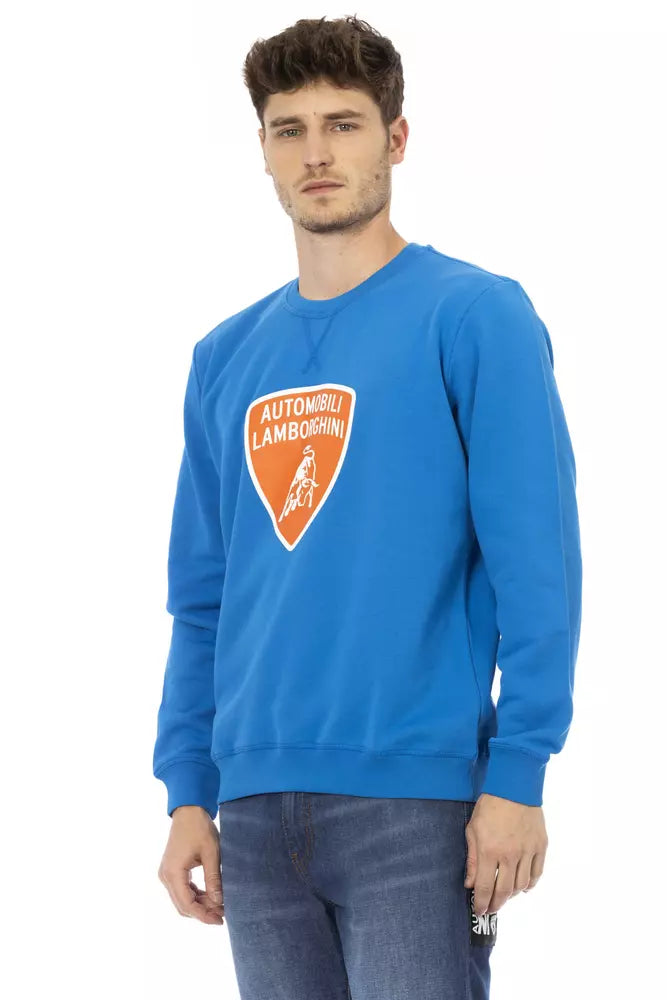 Automobili Lamborghini Blue Cotton Men's Sweater