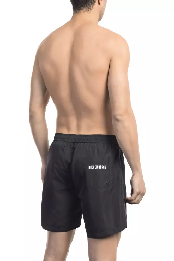 Bikkembergs Black Polyester Men Swim Shorts