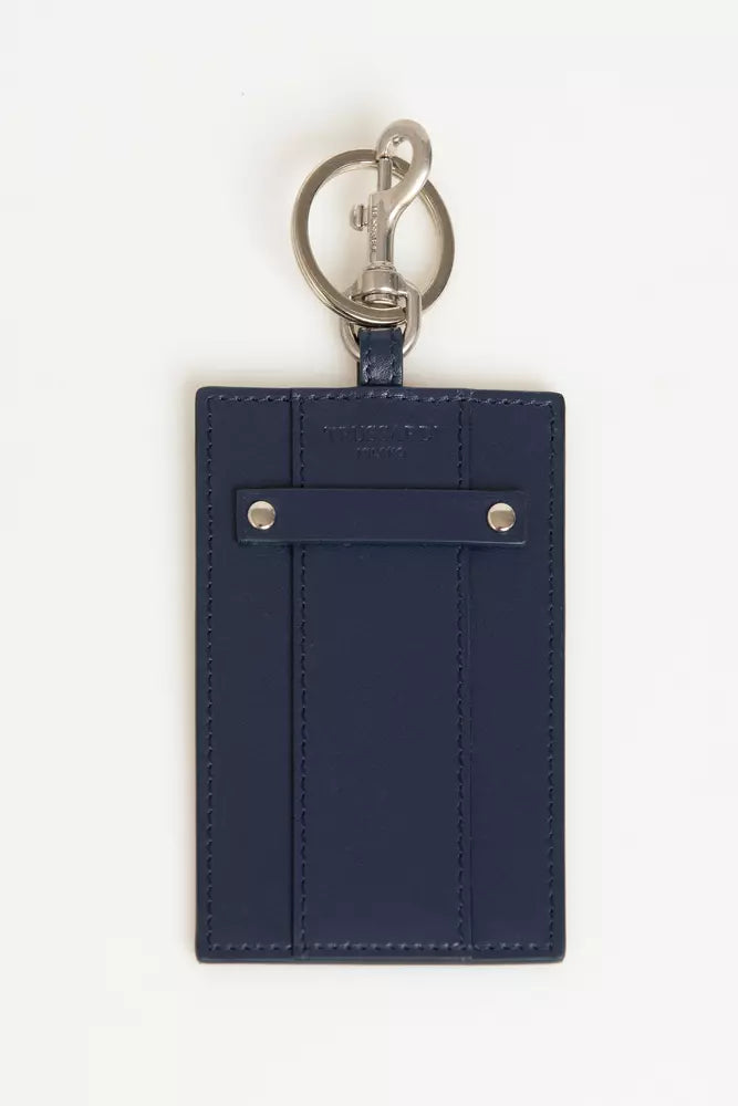 Trussardi Blue Leather Men Keychain