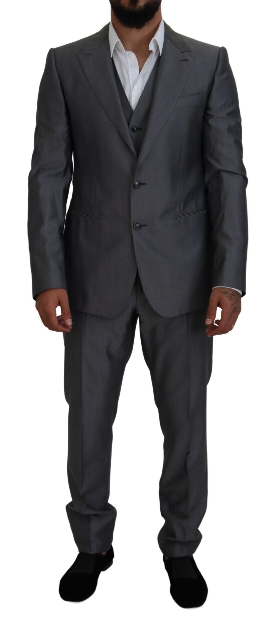 Dolce & Gabbana Elegant Gray Silver Sicilia Suit Ensemble