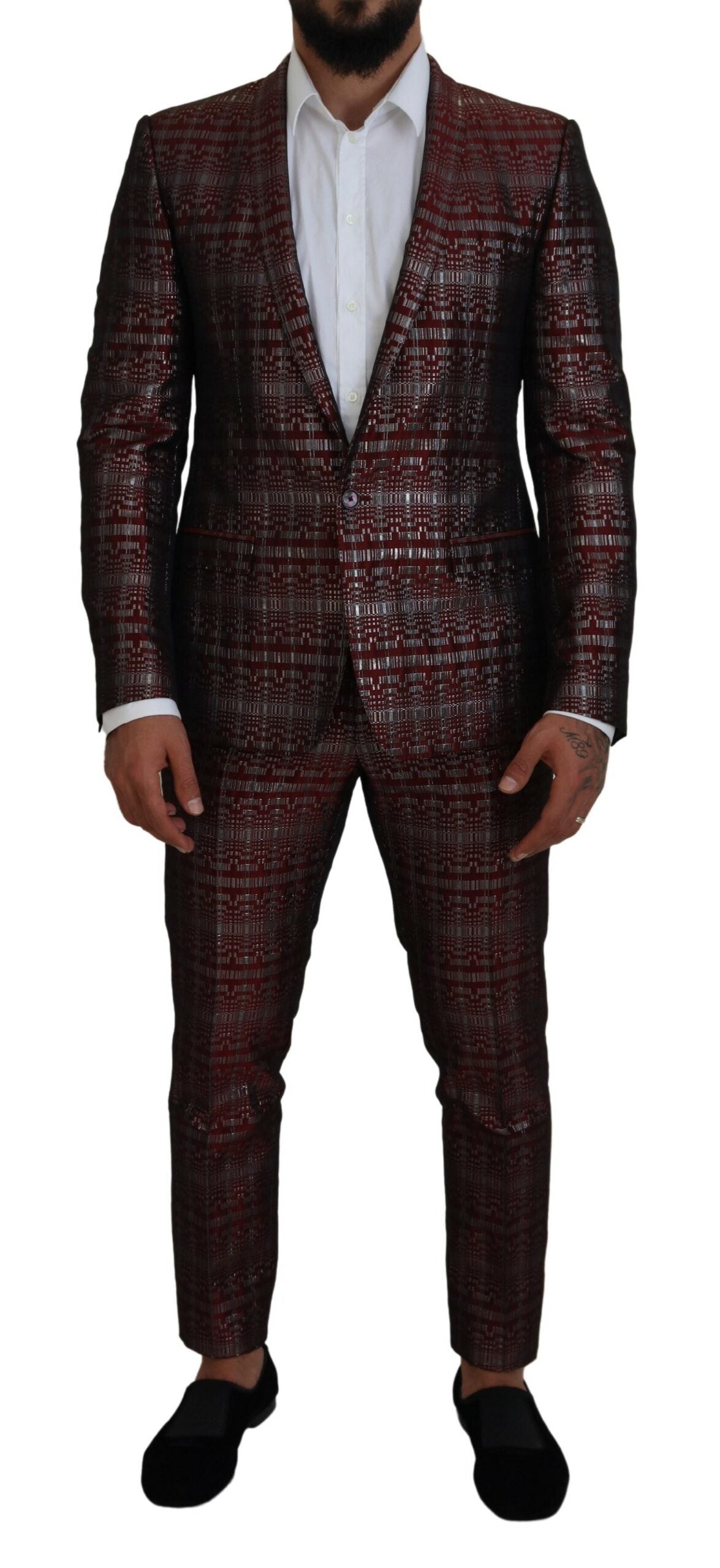 Dolce & Gabbana Bordeaux Fantasy Slim Fit Two-Piece Suit