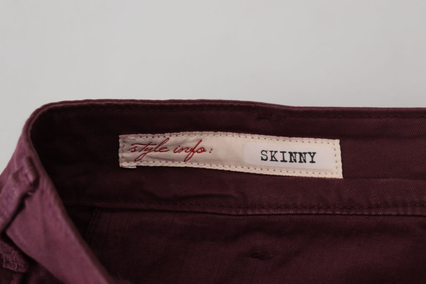 CYCLE Maroon Skinny Fit Cotton Pants