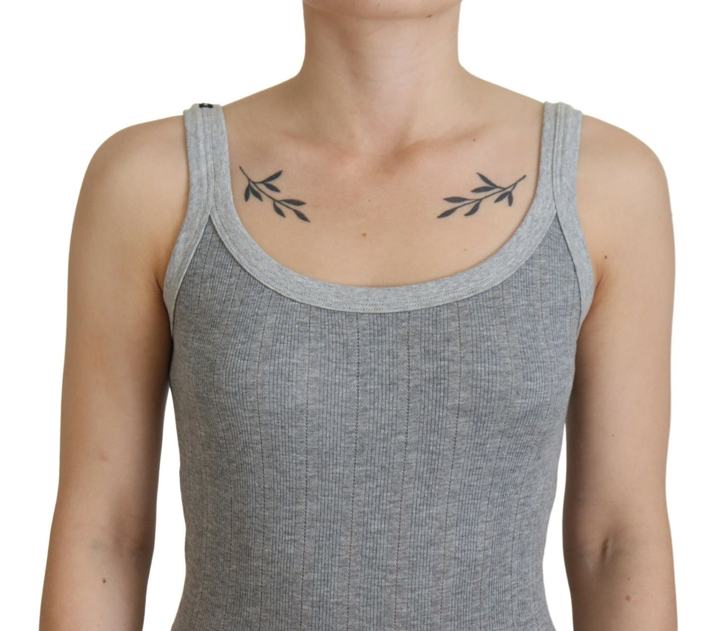 Dolce & Gabbana Chic Gray Sleeveless Modal-Cotton Top