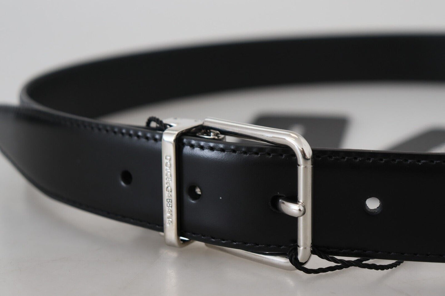 Dolce & Gabbana Elegant Black Calf Leather Belt