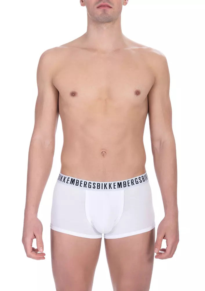 Bikkembergs White Cotton Men's Underwear Trunk Pack