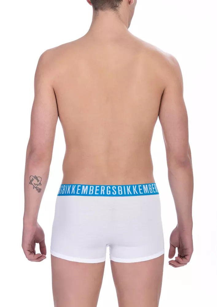 Bikkembergs White Cotton Men's Trunk Underwear