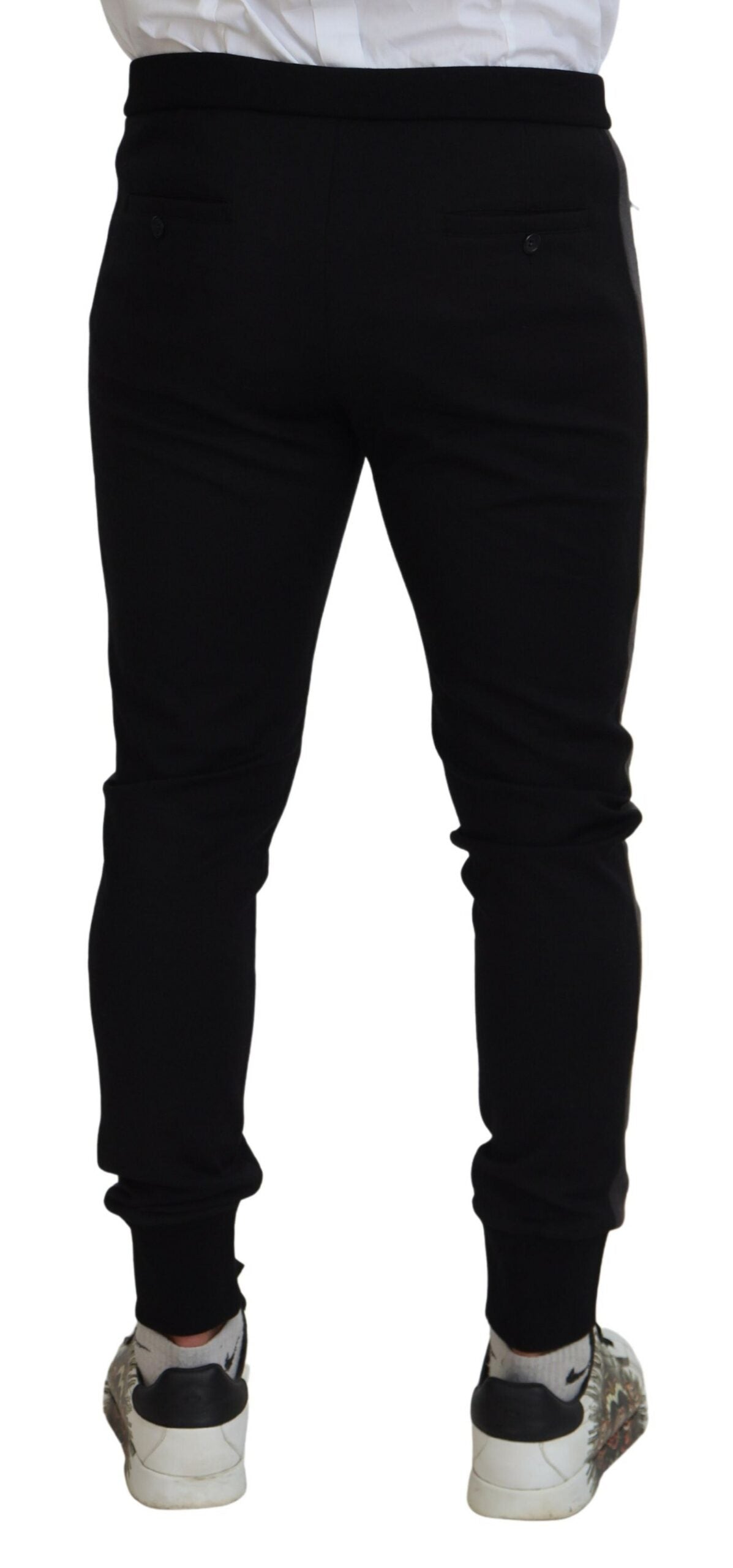 Dolce & Gabbana Elegant Black Jogger Pants in Luxe Wool Blend