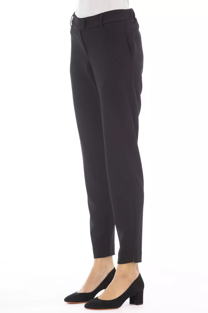 Alpha Studio Black Polyester Women's Trouser