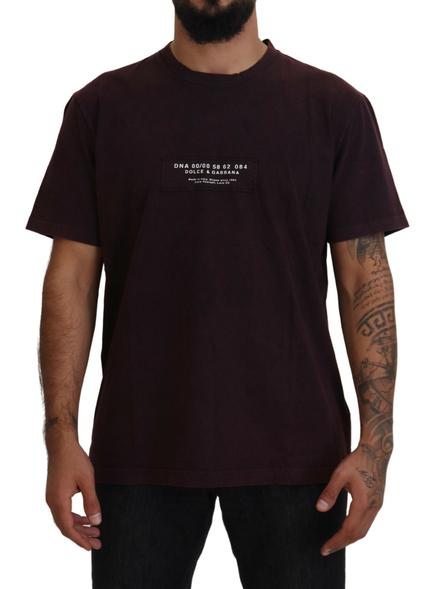 Dolce & Gabbana Elegant Bordeaux Crewneck Tee