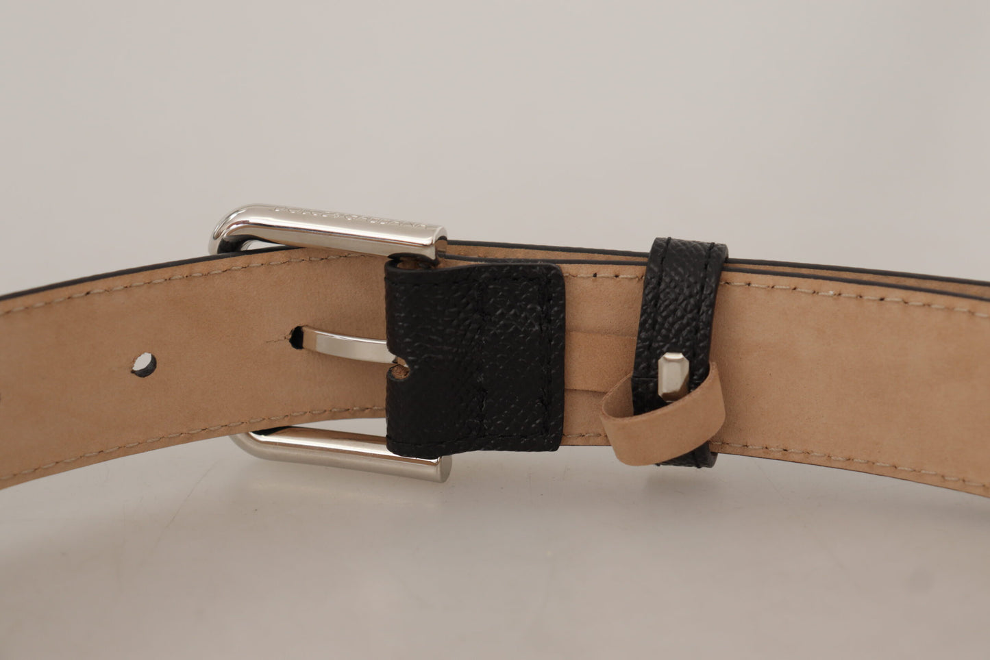 Dolce & Gabbana Sleek Black Authentic Leather Belt