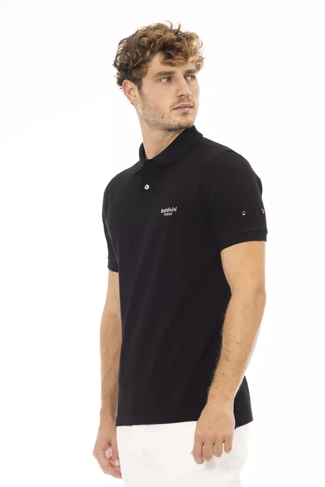 Baldinini Trend Black Cotton Men Polo