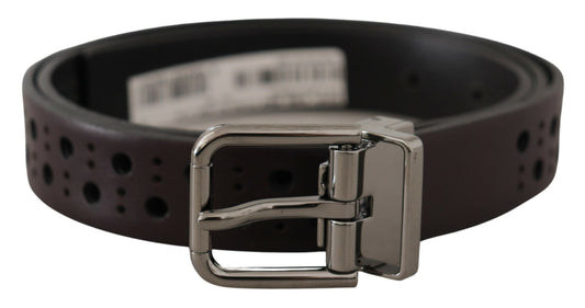 Dolce & Gabbana Elegant Dark Purple Leather Belt