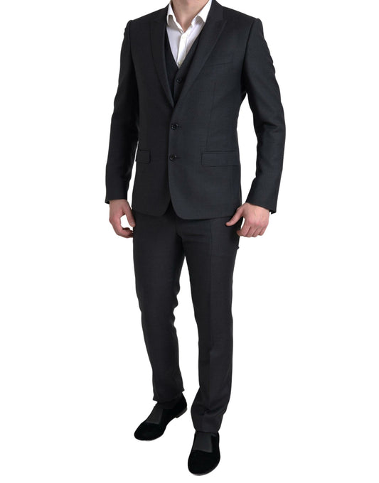 Dolce & Gabbana Elegant Black Martini Slim Fit 3-Piece Suit