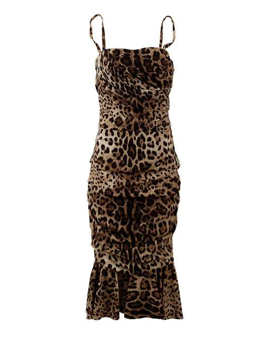 Dolce & Gabbana Elegant Leopard Print Cady Dress